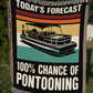 Funny Pontoon Boat Blanket - Today's Forecast Cotton Throw