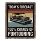 Funny Pontoon Boat Blanket - Today's Forecast Cotton Throw