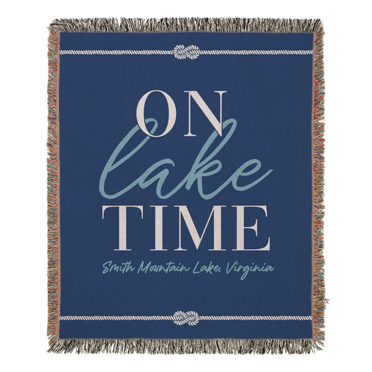 Custom Smith Mountain Lake Woven Blanket - On Lake Time Throw Blanket