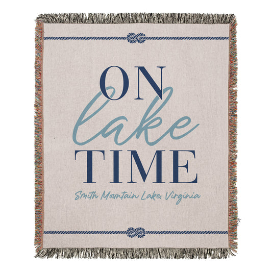 Custom Smith Mountain Lake Woven Blanket - On Lake Time Throw Blanket