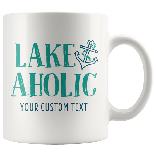 Lakeaholic with Anchor Custom Coffee Mug