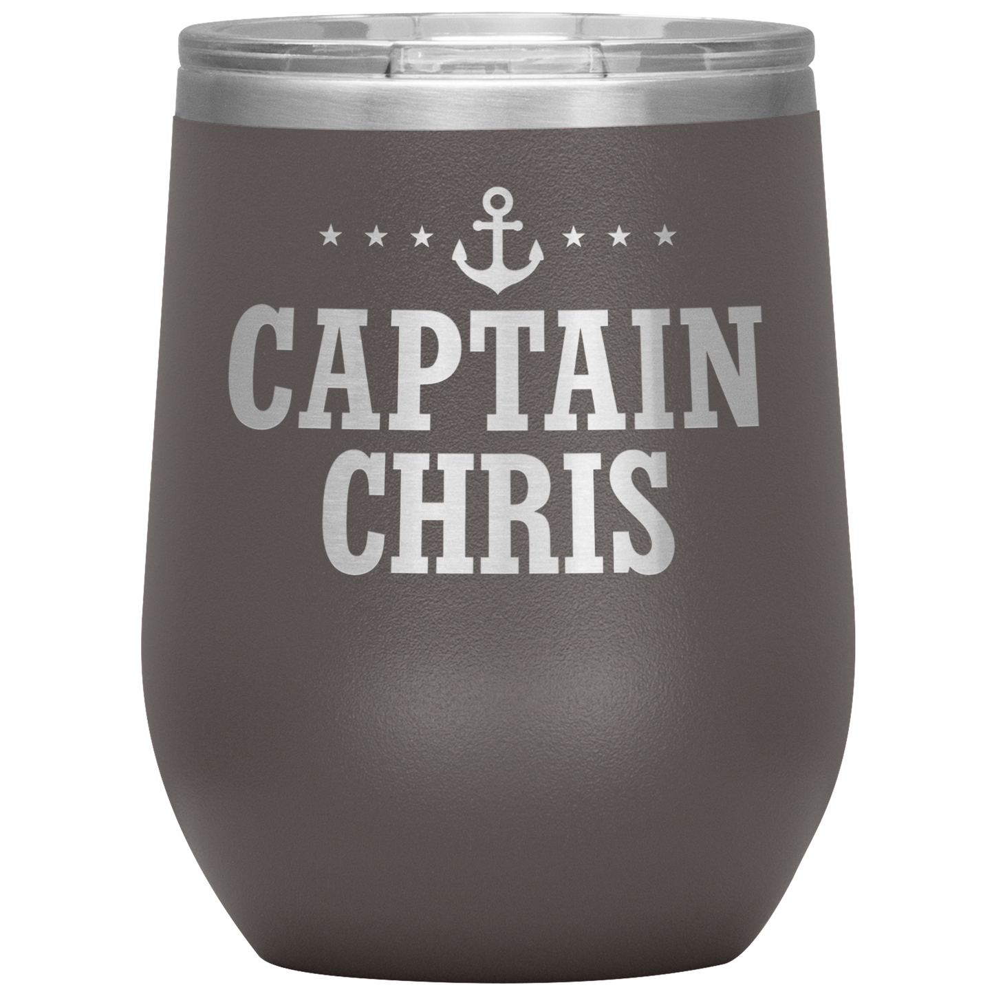 Personalized Boat Captain 12oz Wine Tumbler - Stemless Cup