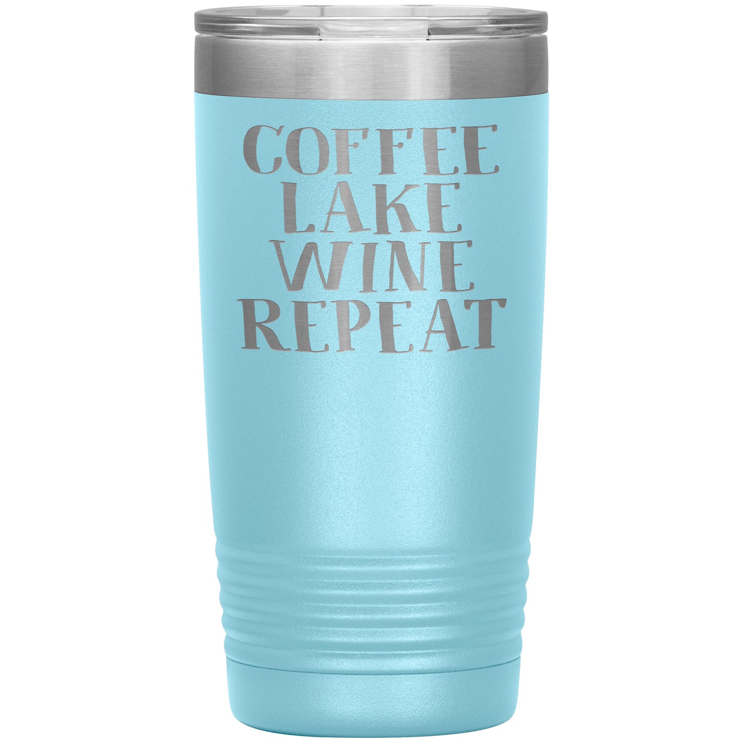 Coffee Lake Wine Repeat Funny Drink Tumbler - Insulated Cup With Lid