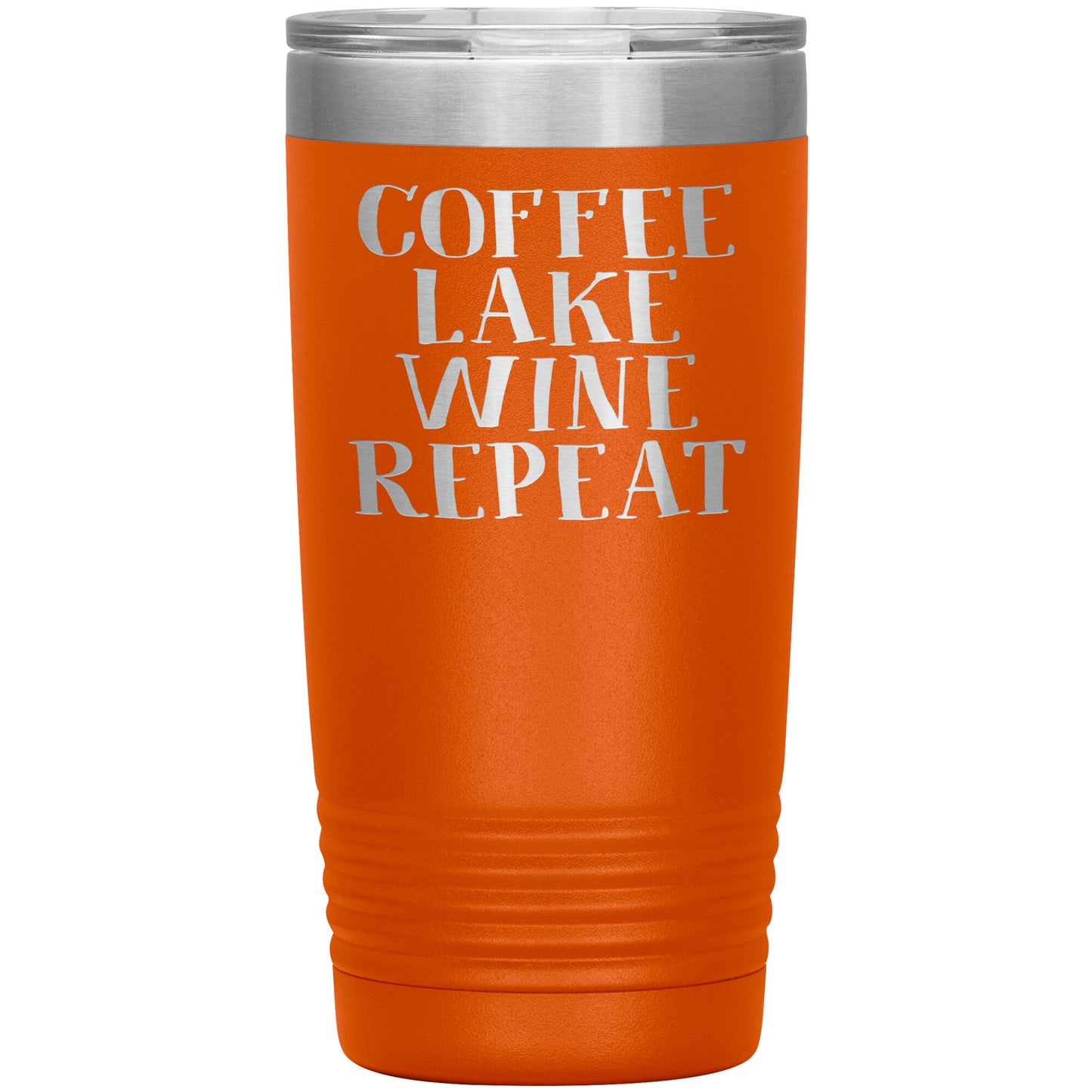 Coffee Lake Wine Repeat Funny Drink Tumbler - Insulated Cup With Lid