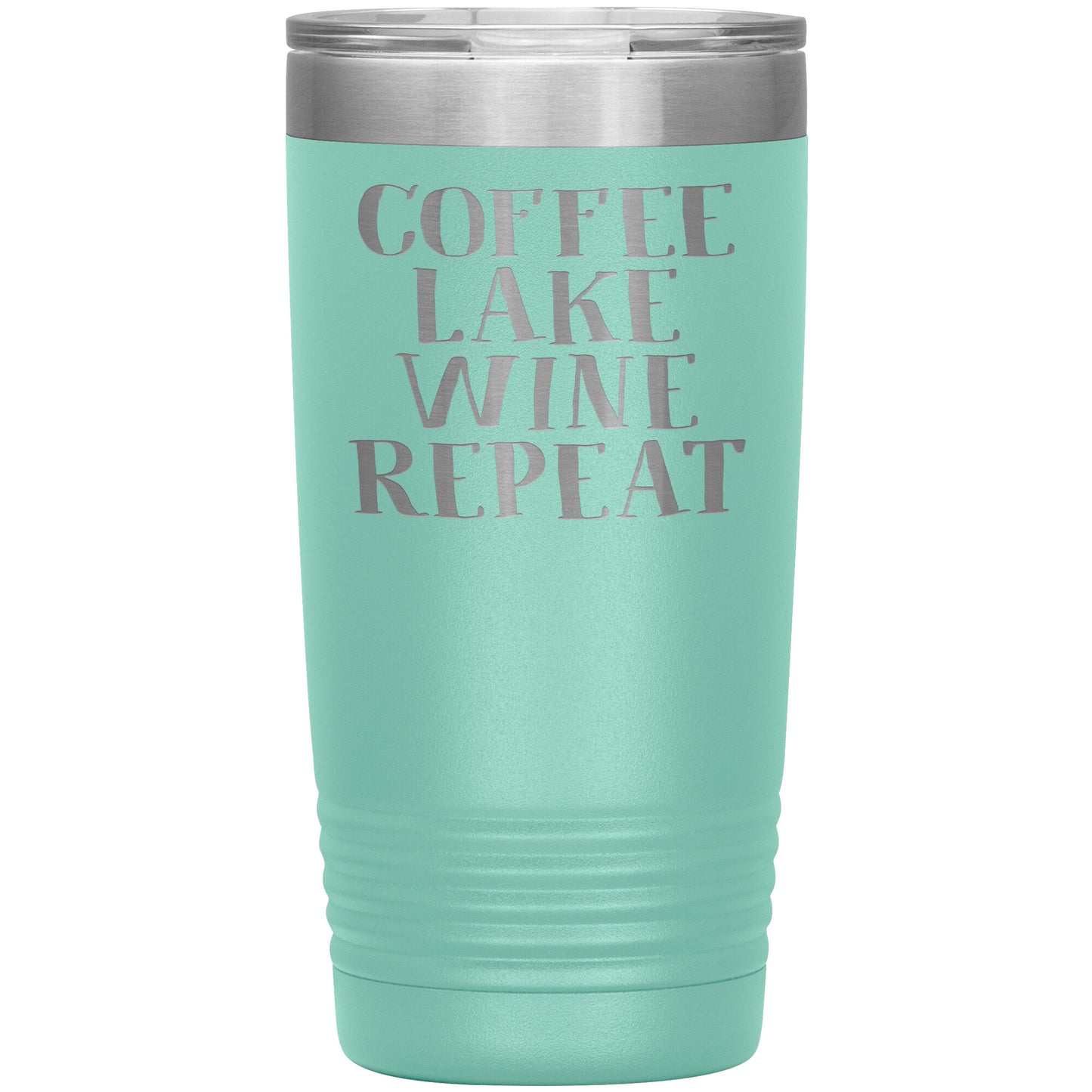 Coffee Lake Wine Repeat Funny Drink Tumbler - Insulated Cup With Lid