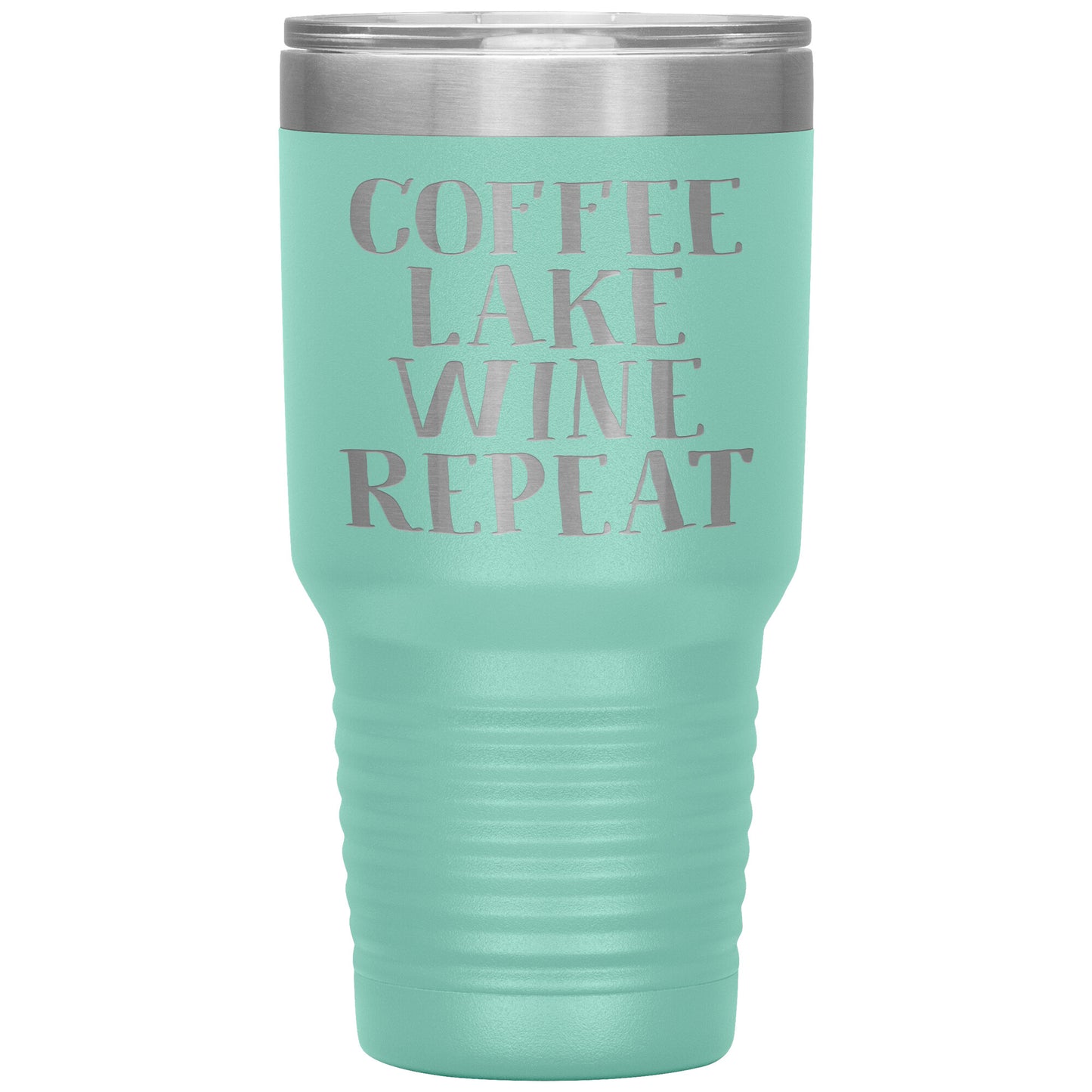 Coffee Lake Wine Repeat Funny Drink Tumbler - Insulated Cup With Lid