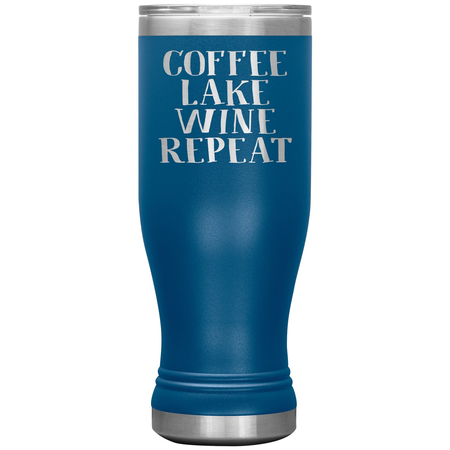 Coffee Lake Wine Repeat Funny Drink Tumbler - Insulated Cup With Lid