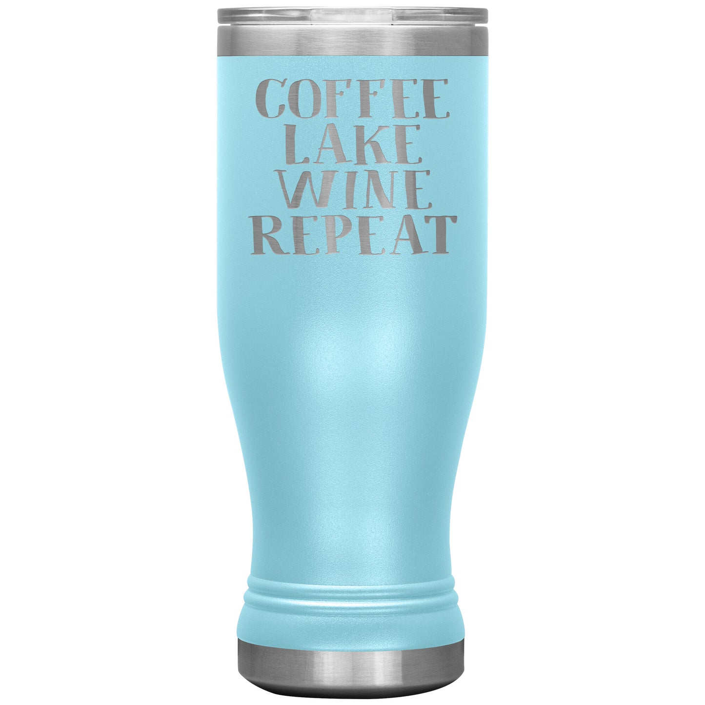 Coffee Lake Wine Repeat Funny Drink Tumbler - Insulated Cup With Lid