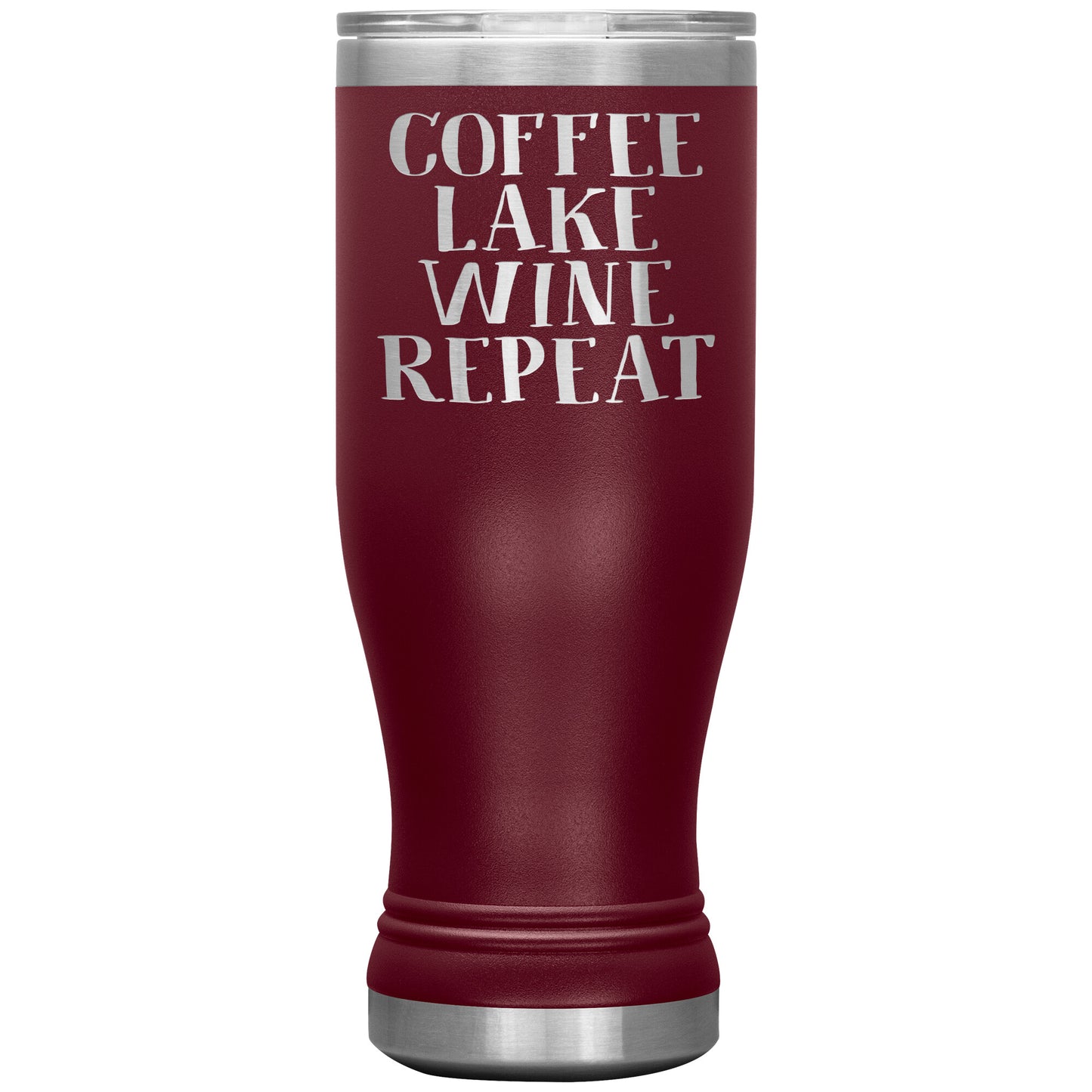 Coffee Lake Wine Repeat Funny Drink Tumbler - Insulated Cup With Lid