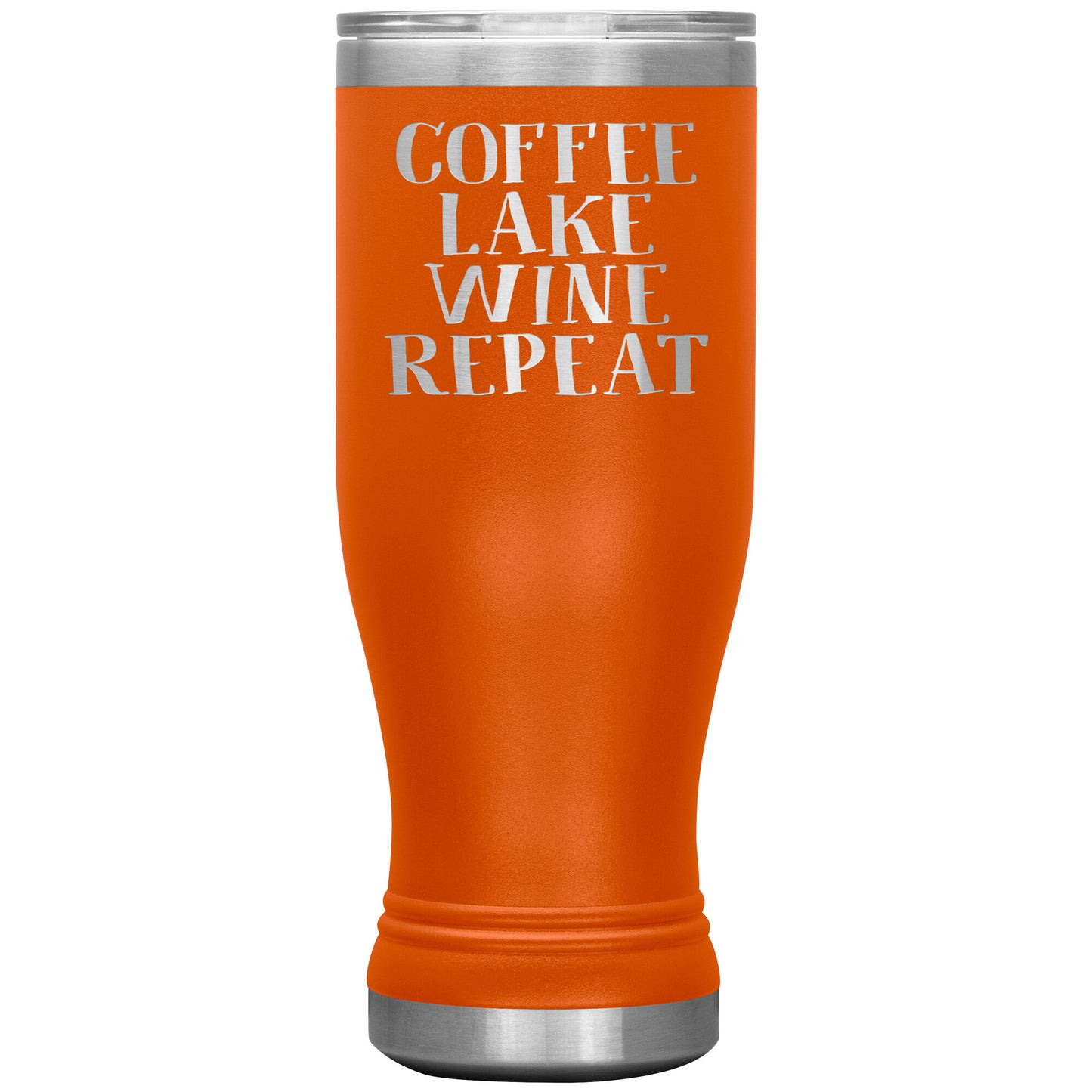 Coffee Lake Wine Repeat Funny Drink Tumbler - Insulated Cup With Lid