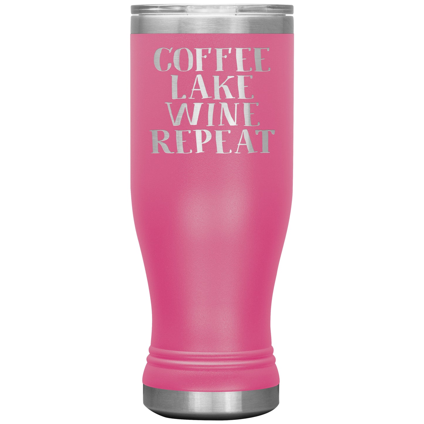 Coffee Lake Wine Repeat Funny Drink Tumbler - Insulated Cup With Lid