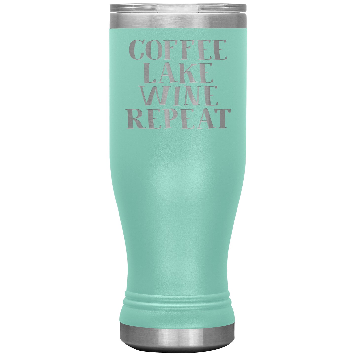 Coffee Lake Wine Repeat Funny Drink Tumbler - Insulated Cup With Lid