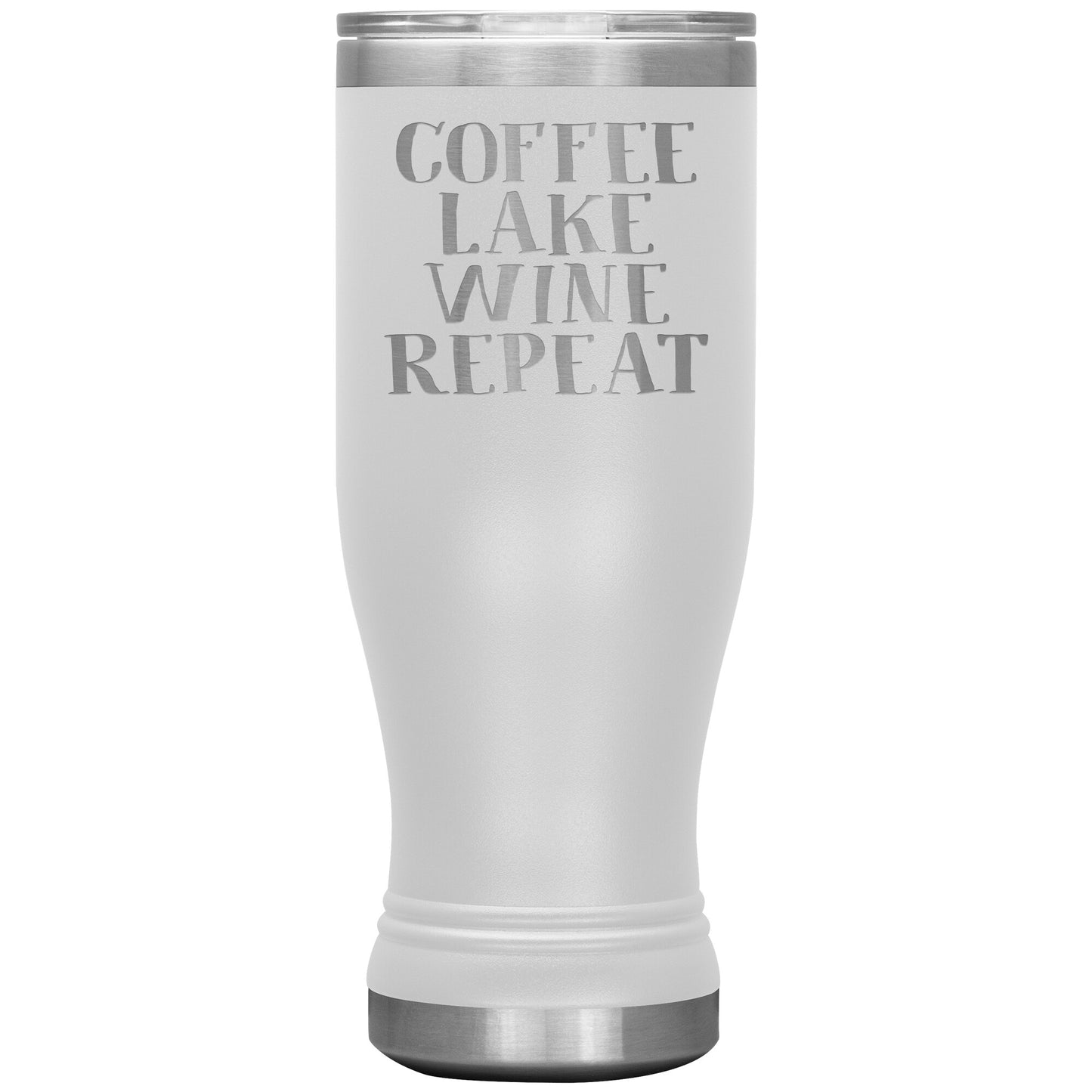 Coffee Lake Wine Repeat Funny Drink Tumbler - Insulated Cup With Lid