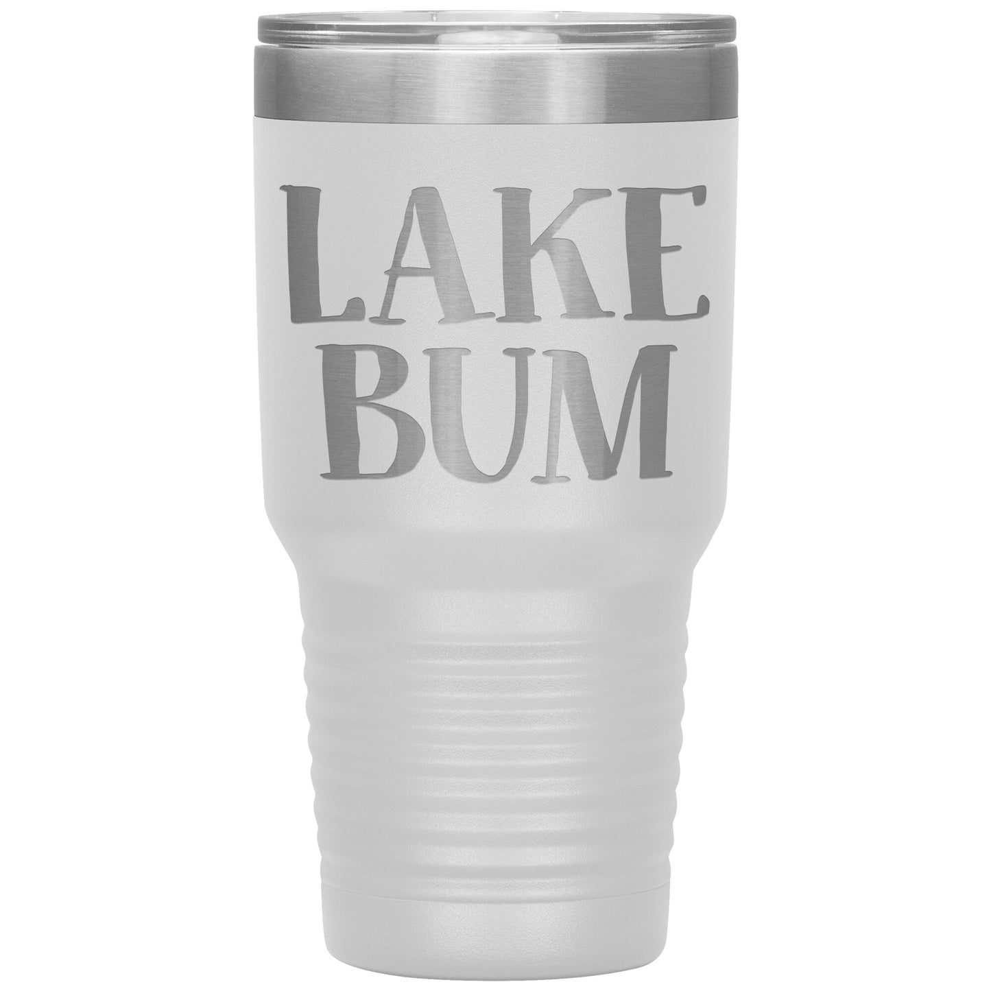 Lake Bum Drink Tumbler - Funny Insulated Cup with Lid