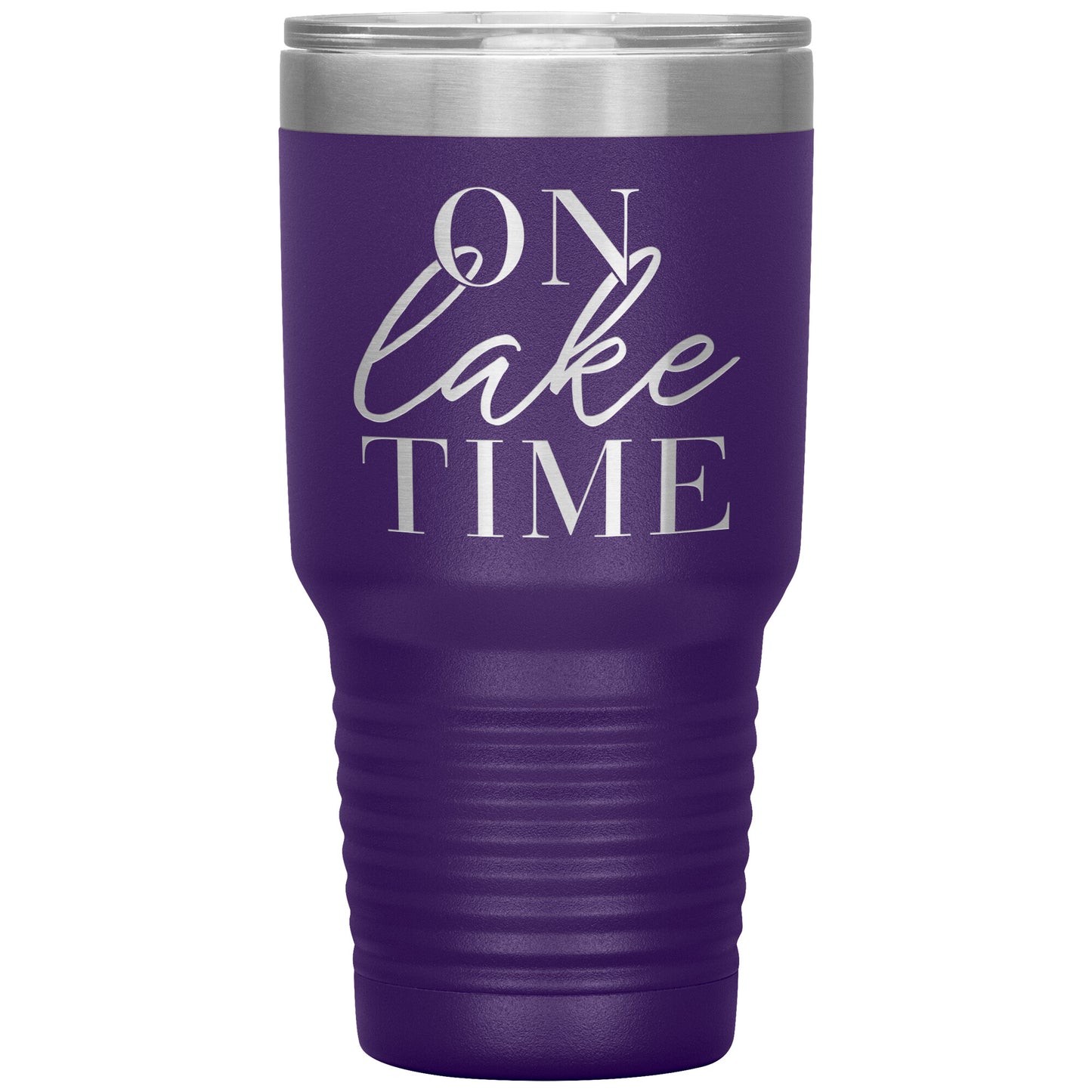 On Lake Time Drink Tumbler - Insulated Laser Etched Cup