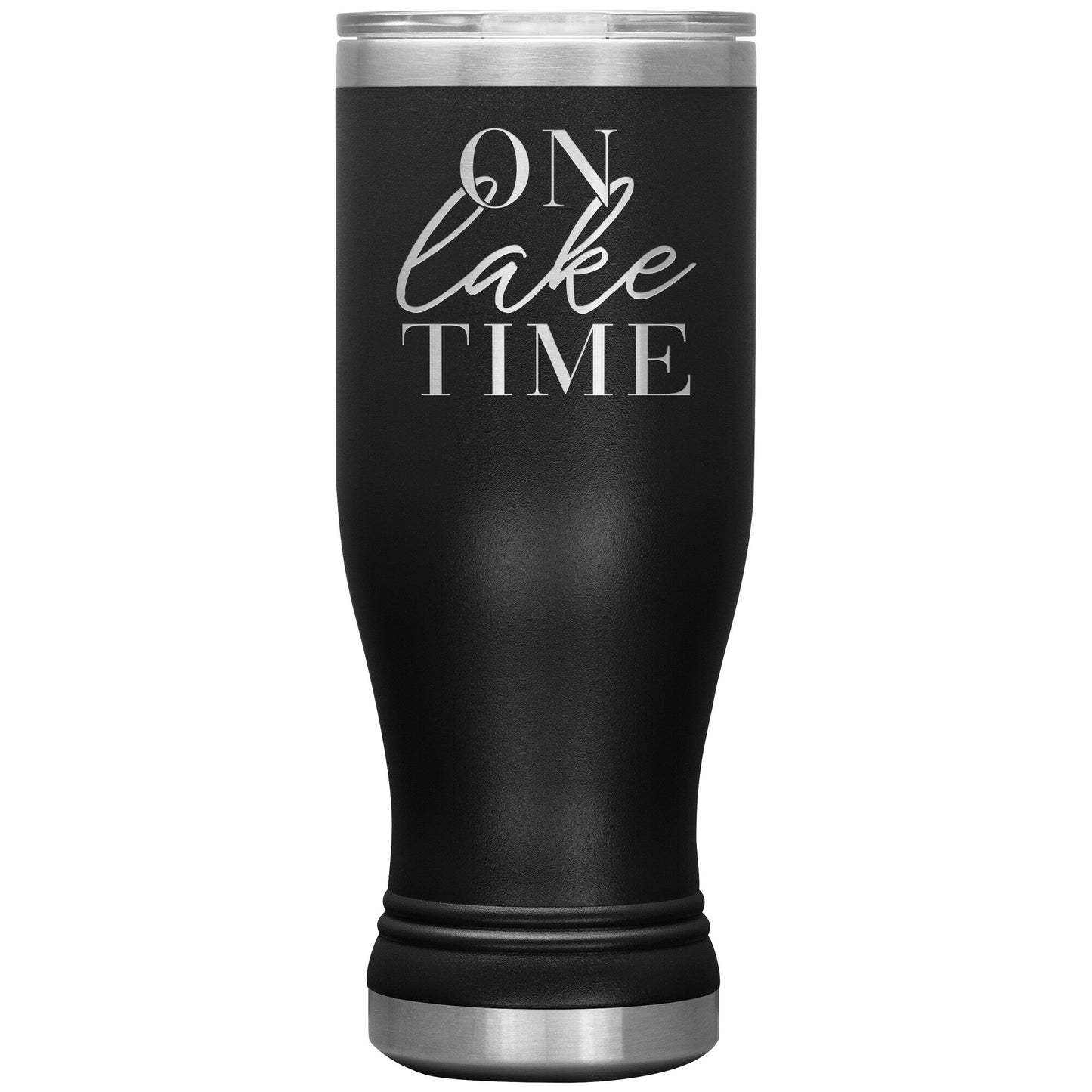 On Lake Time Drink Tumbler - Insulated Laser Etched Cup