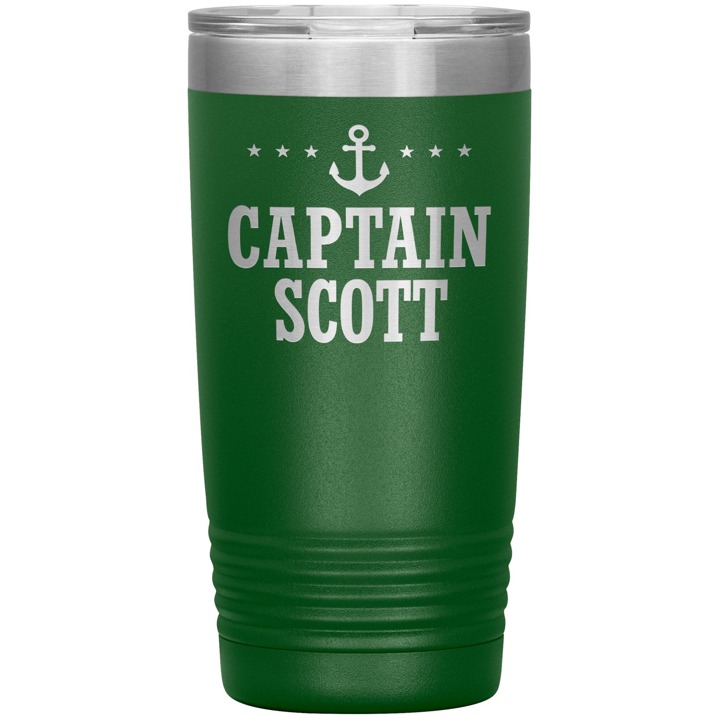 Personalized Boat Captain Drink Tumbler - Custom Lake Gift