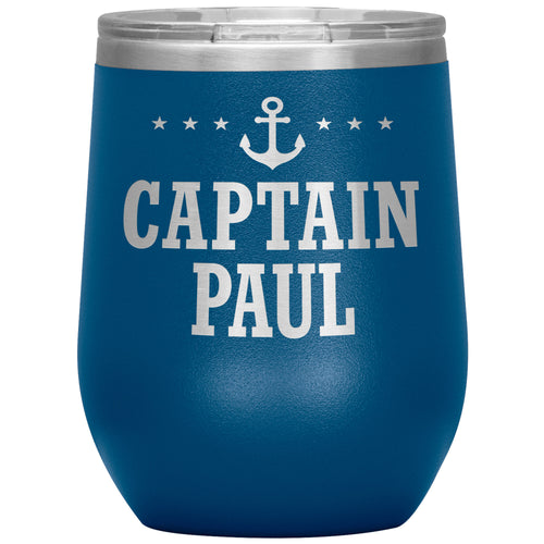 Personalized SML Boat Captain Wine Tumbler - Laser Etched