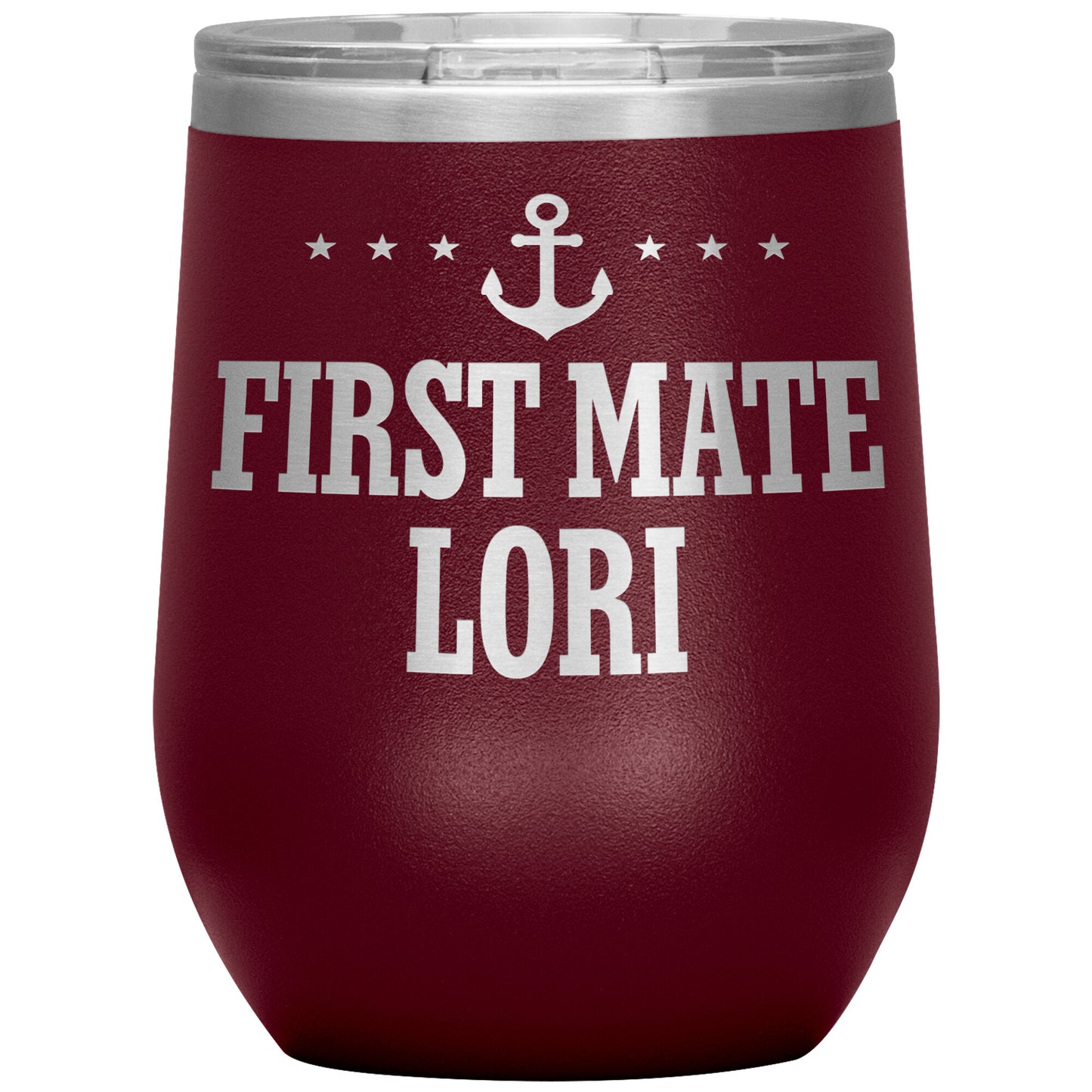 Personalized SML First Mate Wine Tumbler - Laser Etched