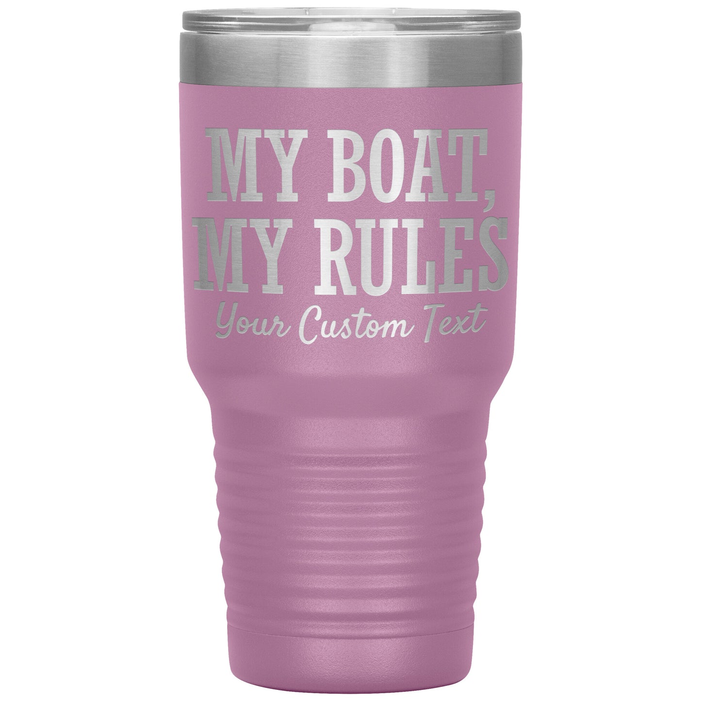 Personalized My Boat My Rules Drink Tumbler - Custom Lake Gift