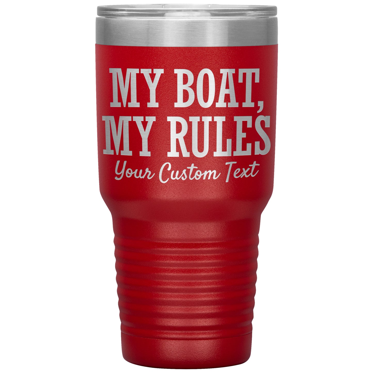 Personalized My Boat My Rules Drink Tumbler - Smith Mountain Lake Gift