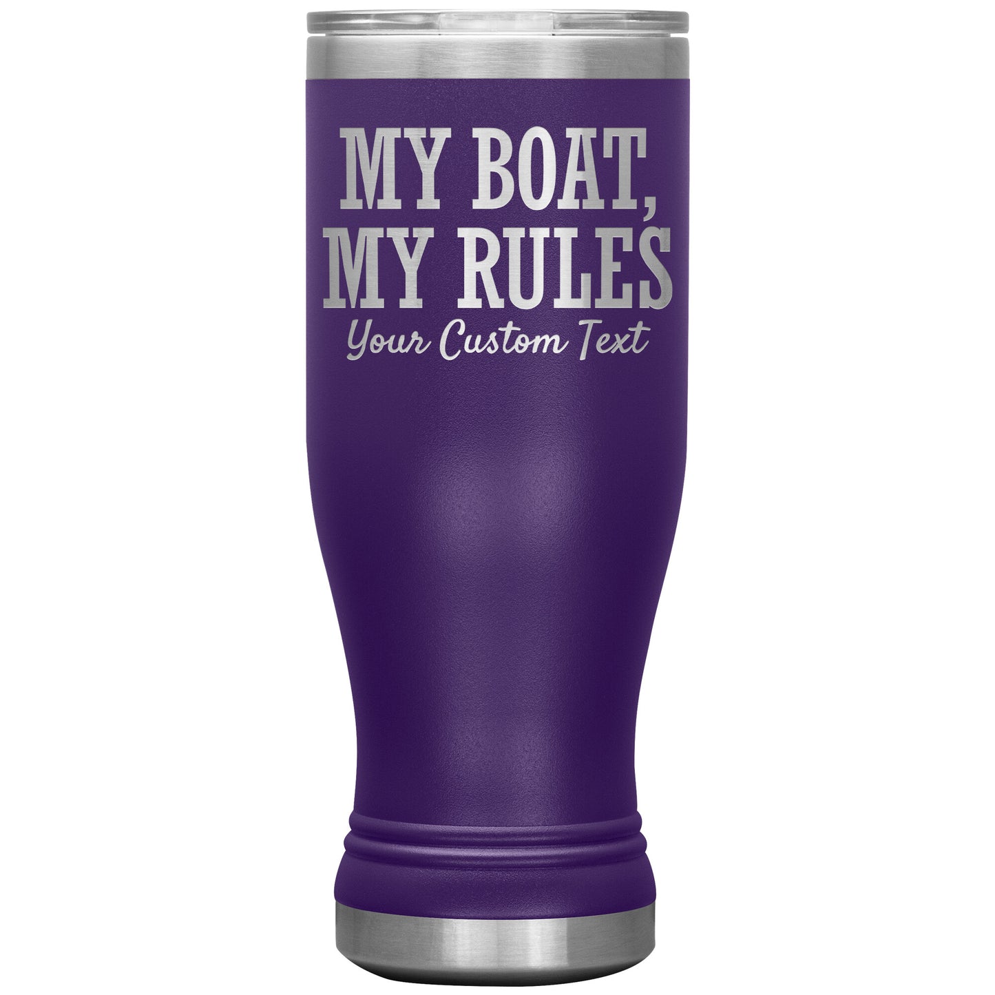 Personalized My Boat My Rules Drink Tumbler - Custom Lake Gift