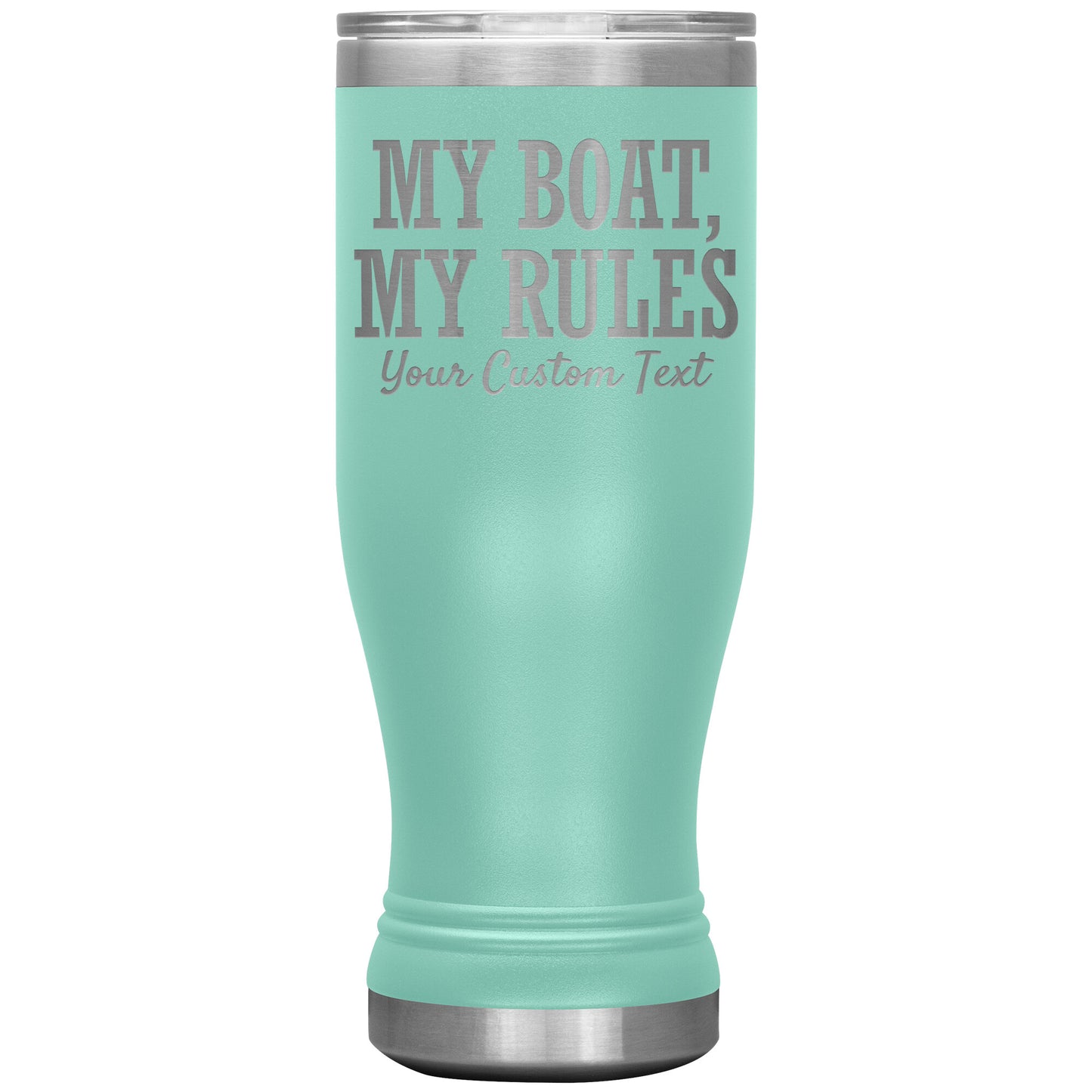 Personalized My Boat My Rules Drink Tumbler - Custom Lake Gift