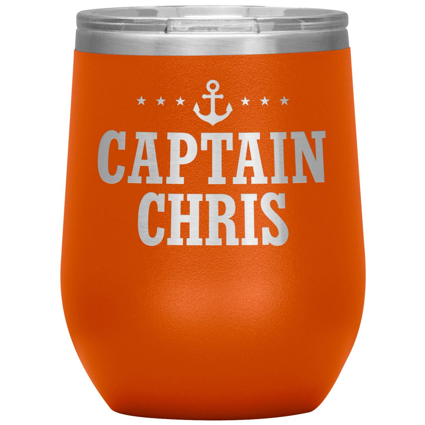 Personalized Boat Captain 12oz Wine Tumbler - Stemless Cup