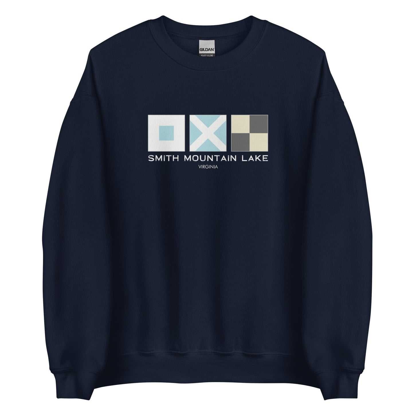 Smith Mountain Lake (SML) Nautical Flags Unisex Crewneck Sweatshirt