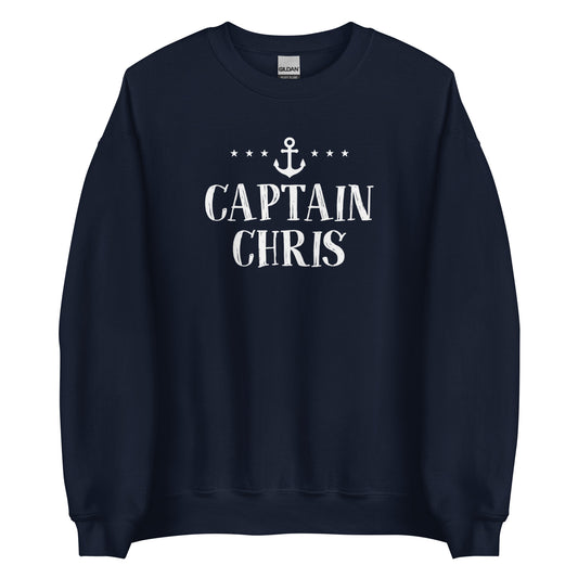 Personalized Boat Captain Unisex Crewneck Sweatshirt