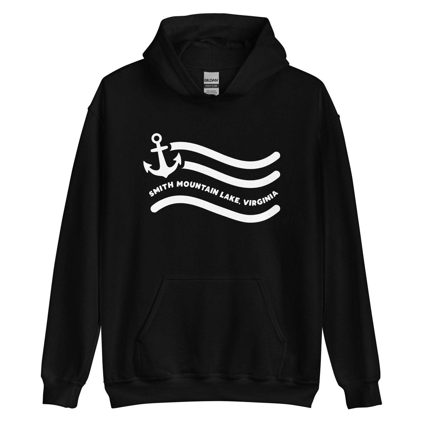 Smith Mountain Lake Anchor + Waves Unisex Hoodie Sweatshirt