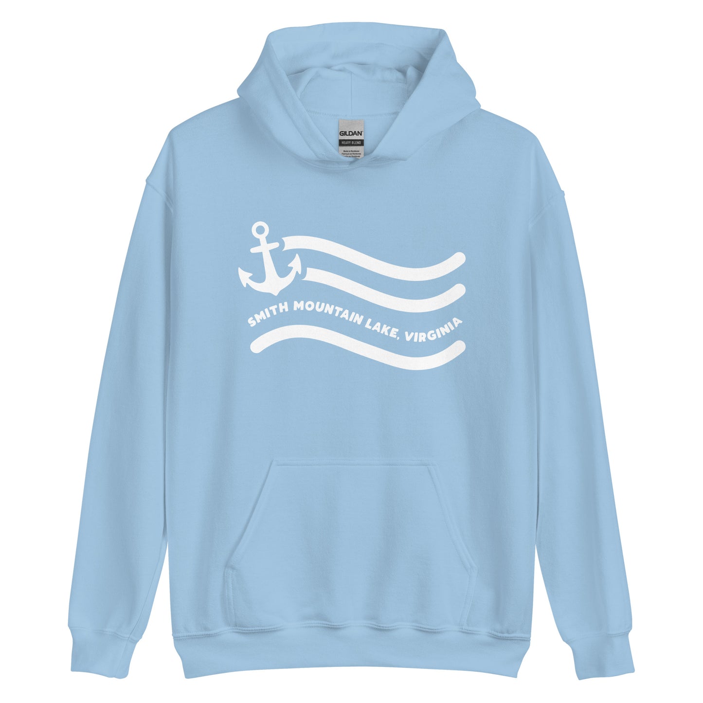 Smith Mountain Lake Anchor + Waves Unisex Hoodie Sweatshirt