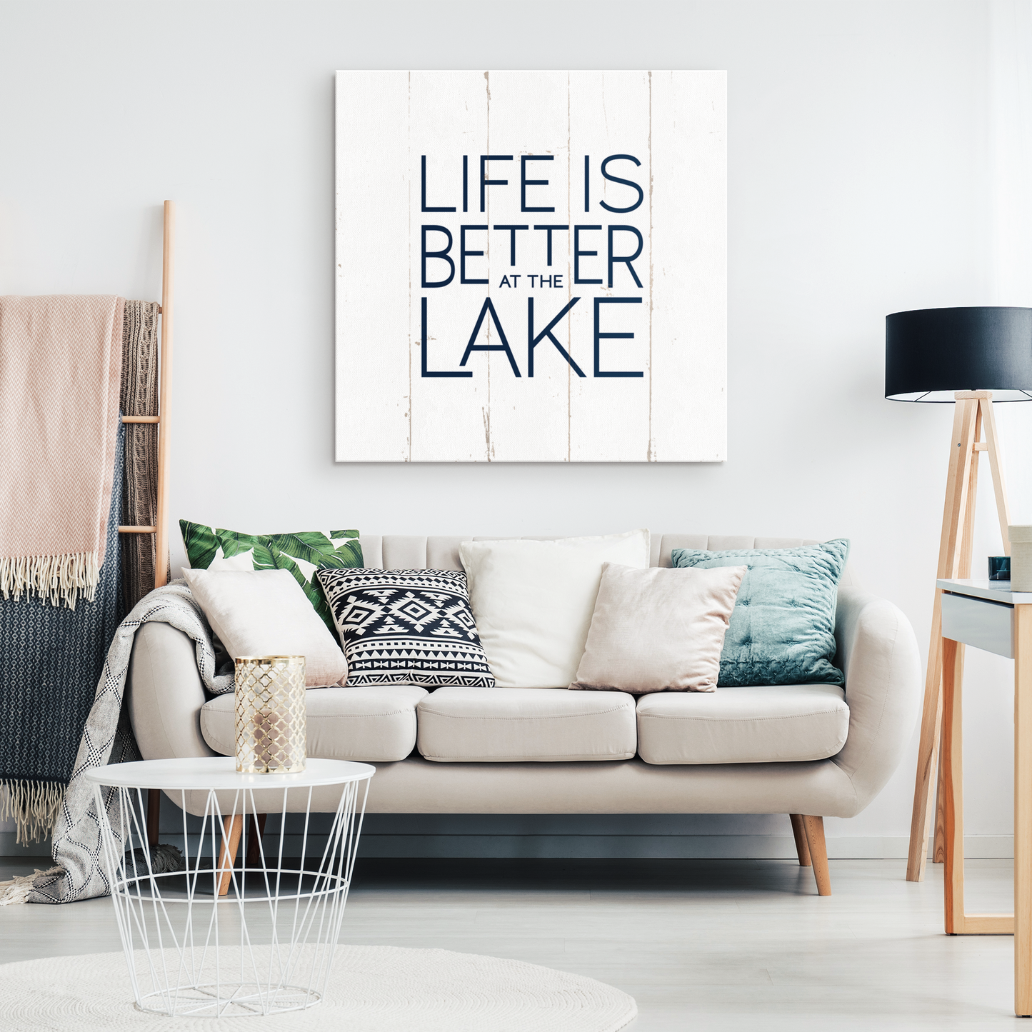 Life Is Better At The Lake - Canvas Wall Sign - Lake House Home Decor